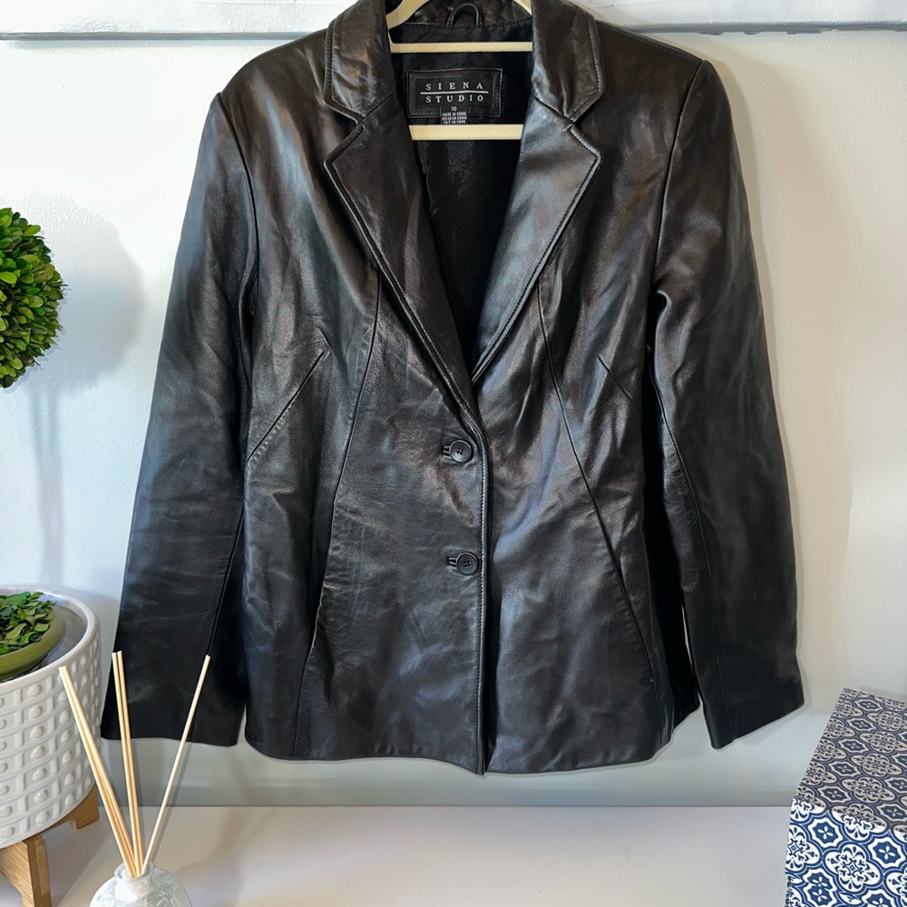 Siena studio black leather jacket